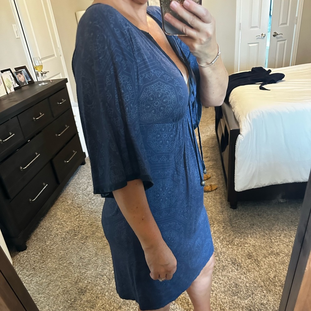 Blue Maxi Mini Dress or Poolside  Cover Up